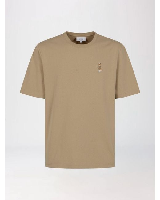 Maison Kitsuné Blue Maison KitsunÉ Cotton T-Shirt With Logo for men
