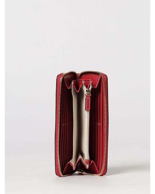 Liu Jo Brown Grained Synthetic Leather Wallet With Printed Logo