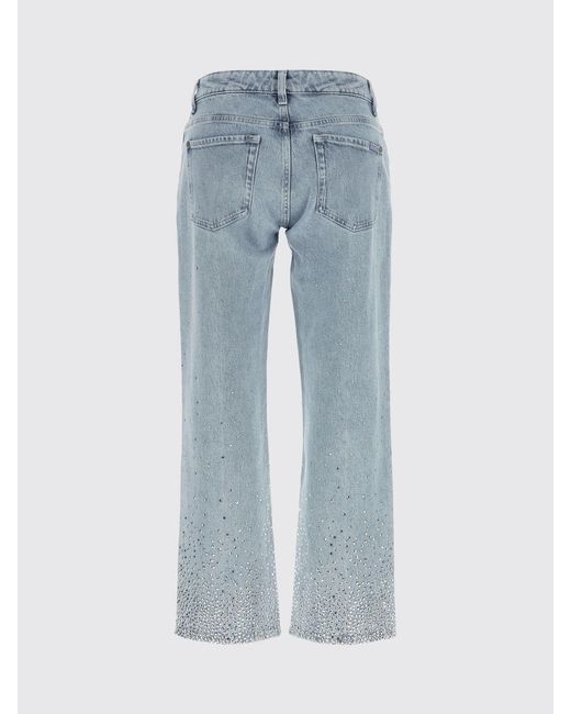 7 For All Mankind Blue Calie High-Waisted Straight Jeans