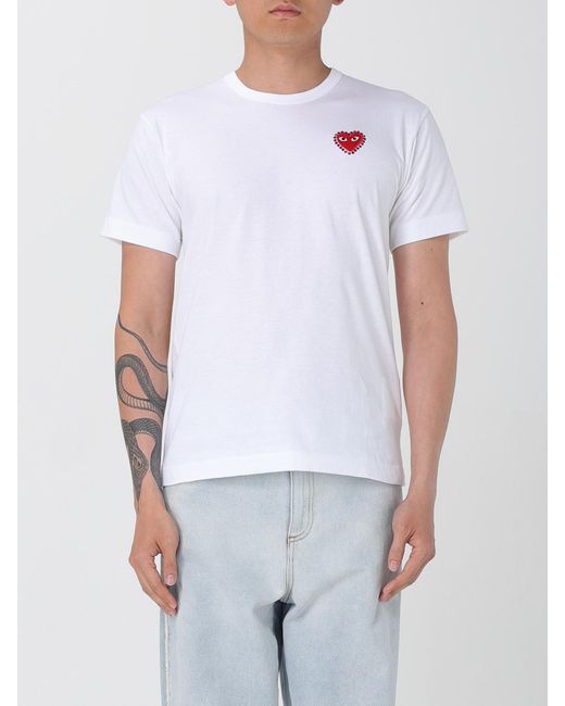 COMME DES GARÇONS PLAY White Play Heart Logo Tee for men