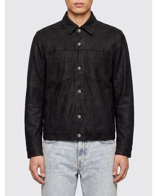Giorgio Brato Black Lambskin Leather Shirt Jacket for men
