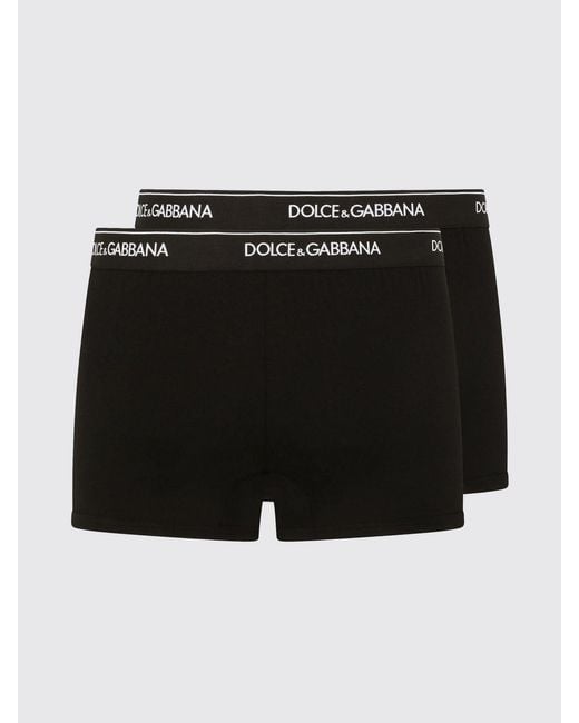 Dolce & Gabbana Black Dolce &Amp Gabbana Set Of 2 Stretch Cotton Boxer Shorts With Logo for men