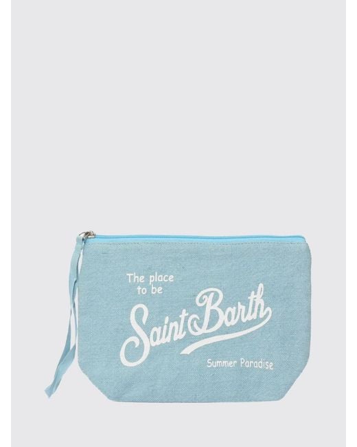 Mc2 Saint Barth Blue Aline Striped Linen Pochette