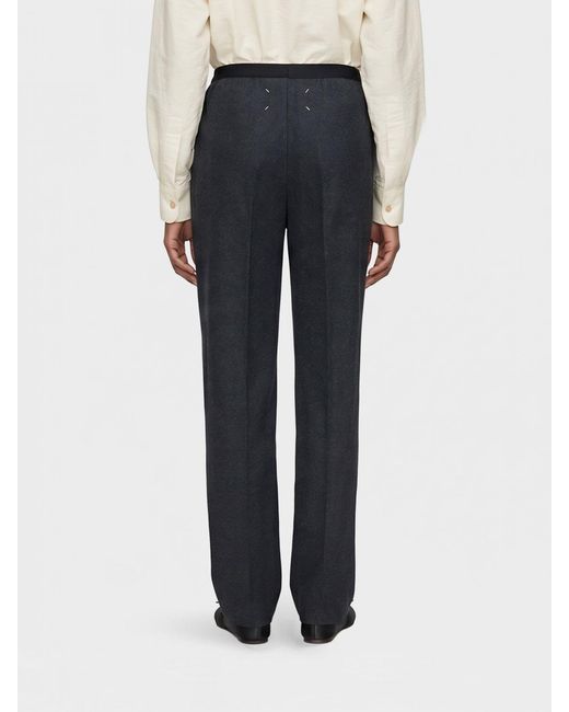 Maison Margiela Blue Slim Fit Virgin Wool Trousers