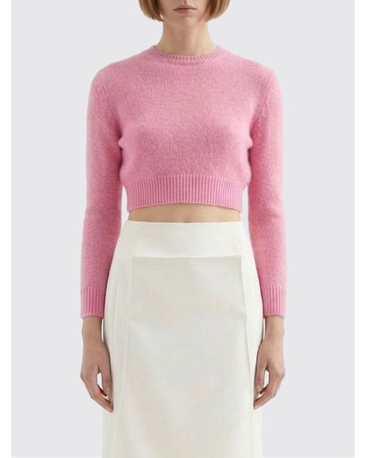 Jil Sander Pink Virgin Wool Cropped Sweater