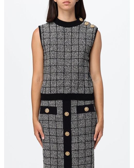 Balmain Black Knit Top