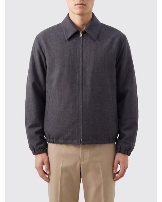 Auralee Gray Wool Shirt Jacket for men