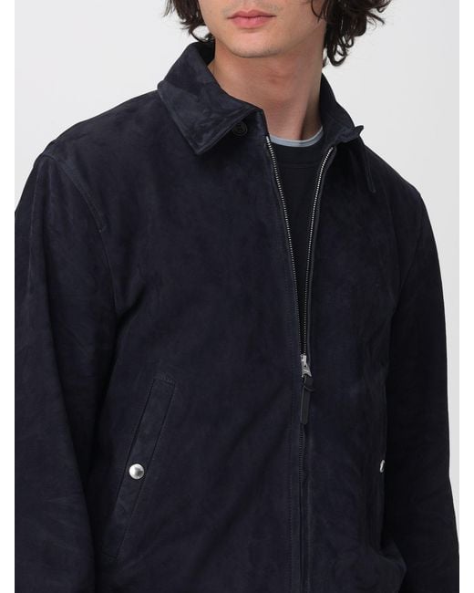 Mackage Blue Suede Shirt Jacket for men