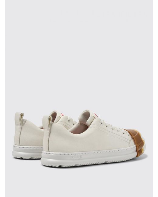Camper White Contemporary Low-Profile Lace-Up Shoes With A Unique Toe Design