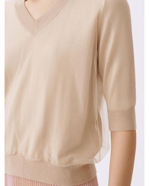 Fabiana Filippi Natural V-Neck Sweater
