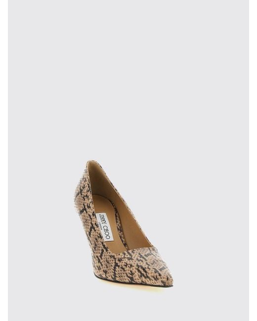 Jimmy Choo Natural Ixia 80 Python-Print Leather Pumps With A Teardrop Heel