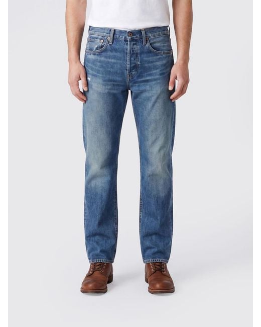Vaqueros Slim Fit De Cinco Bolsillos Social Sculpture De Denim De Algodón Visvim de hombre de color Blue