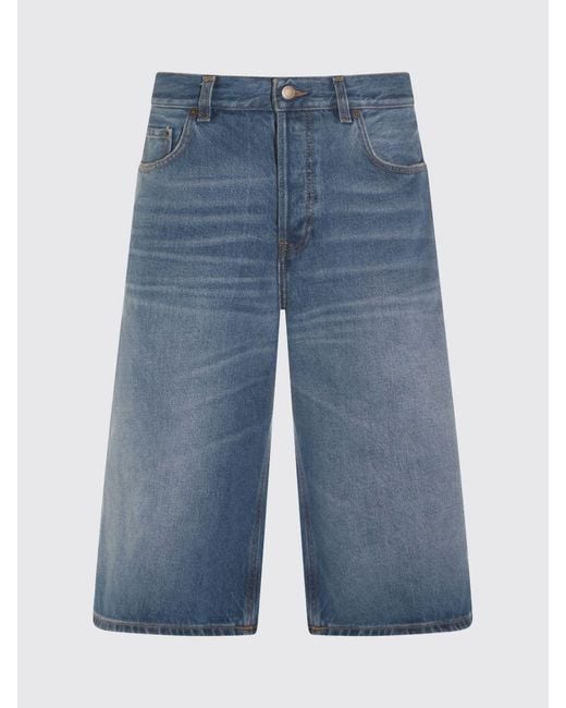 Haikure Blue Cotton Denim Shorts