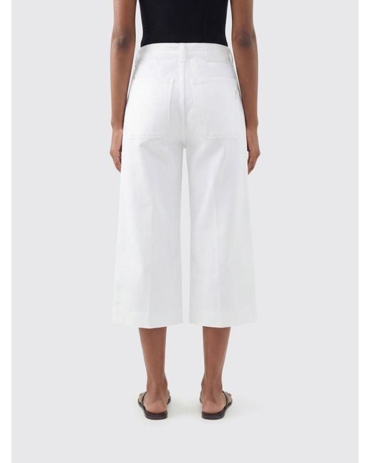 Dondup White Cropped Cotton Trousers