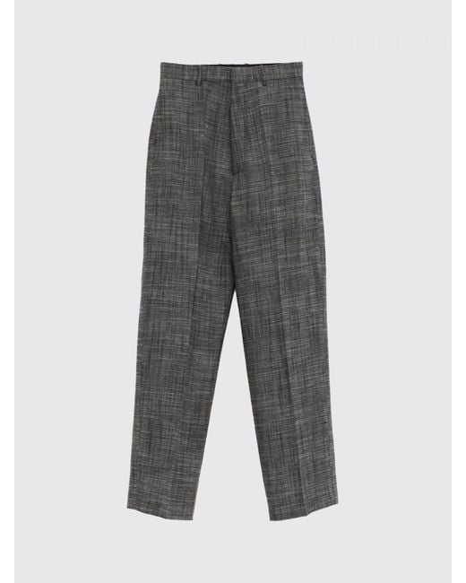 Phoebe Philo Gray Silk And Linen Tailored Trousers