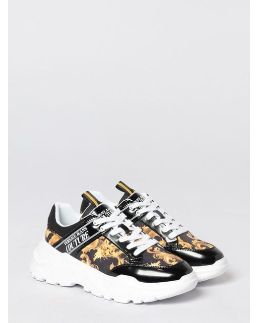 Versace Jeans Couture White Baroque Print Nylon Sneakers for men