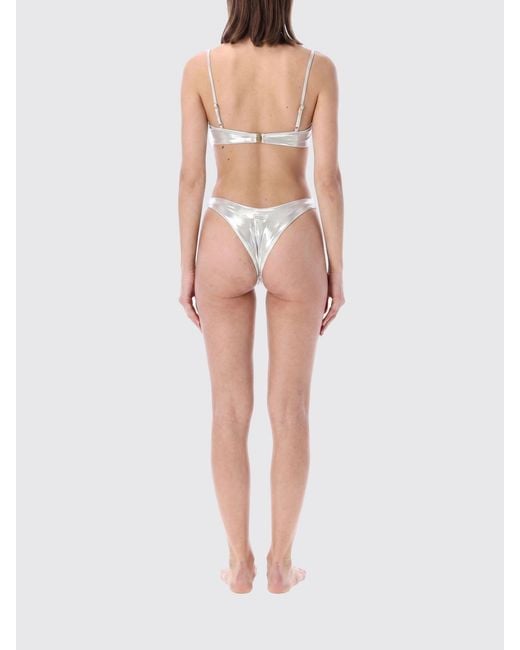 MATINEÉ White Bandeau Bikini With Square Neckline And Brazilian Briefs