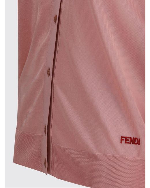 Fendi Red Viscose Cardigan