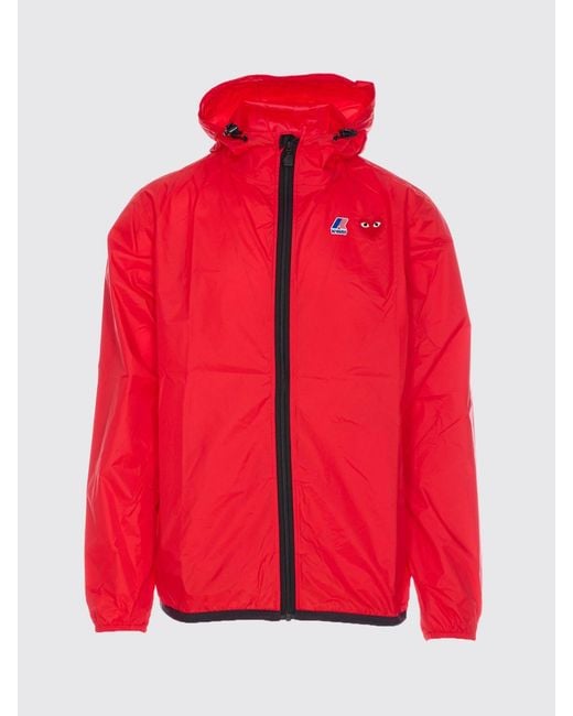Comme des Garçons Red X K-Way Hooded Windbreaker Jacket With Contrast Logo for men