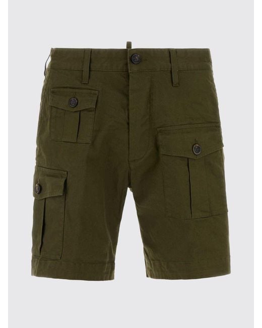DSquared² Green Cotton Cargo Shorts for men
