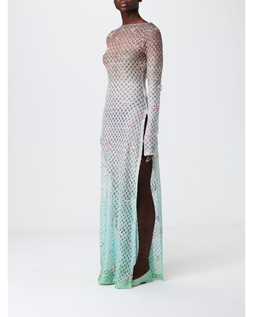 Missoni Blue Long Lamé Viscose Cover-Up Dress