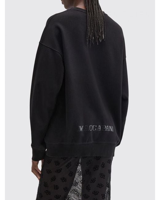 MACCAPANI Blue Cotton Sweatshirt With Floral Print