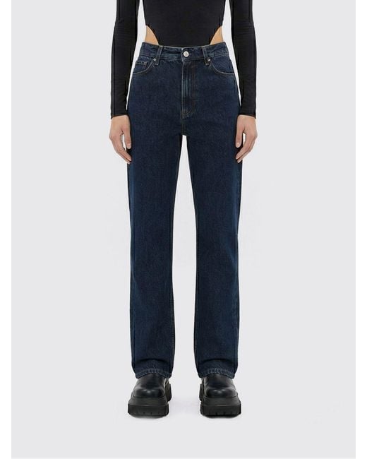 Totême Blue Straight Cotton Denim Jeans