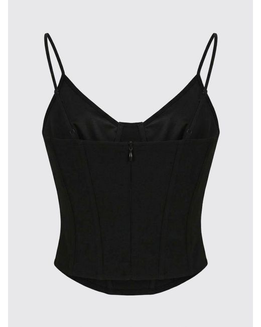 Patrizia Pepe Black Crêpe Bustier Top