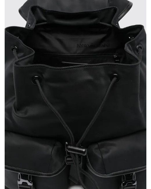 Emporio Armani Black Nylon Backpack for men