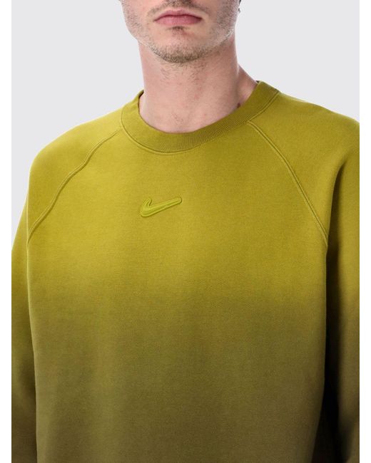 Nike Green Cotton Blend Crewneck Sweatshirt With Logo