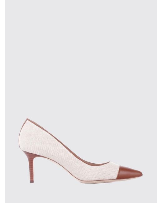 Ralph Lauren Pink Canvas And Leather Pumps