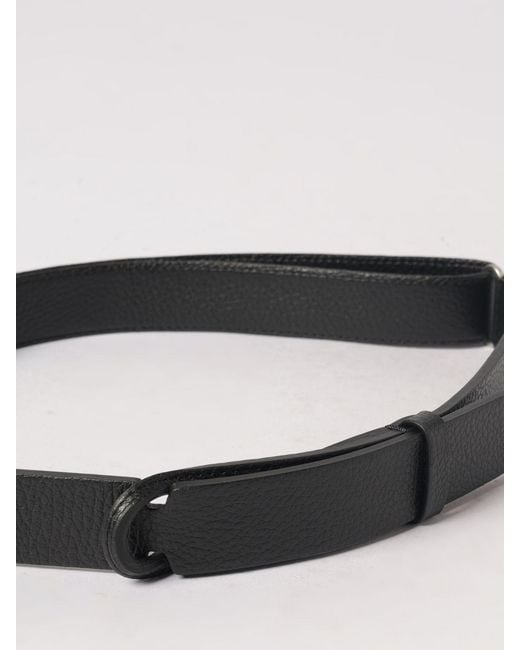 Orciani White Nobuckle Hammered Leather Belt for men