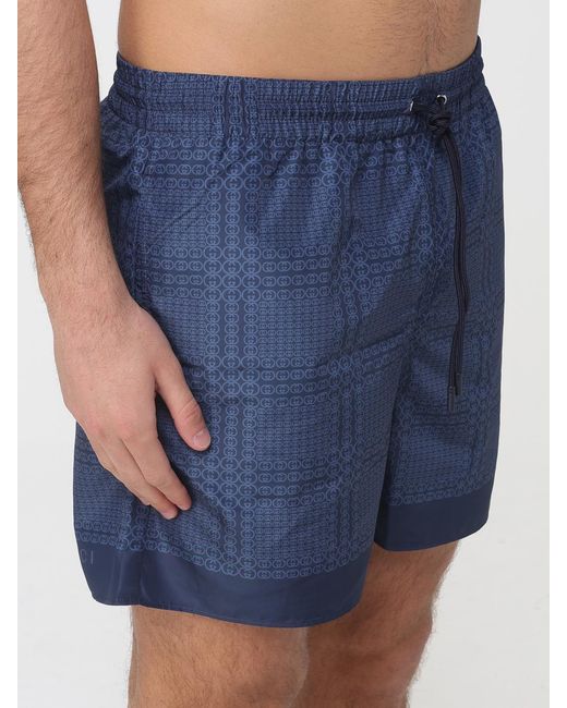 Gucci Blue Printed Polyester Swimsuit for men