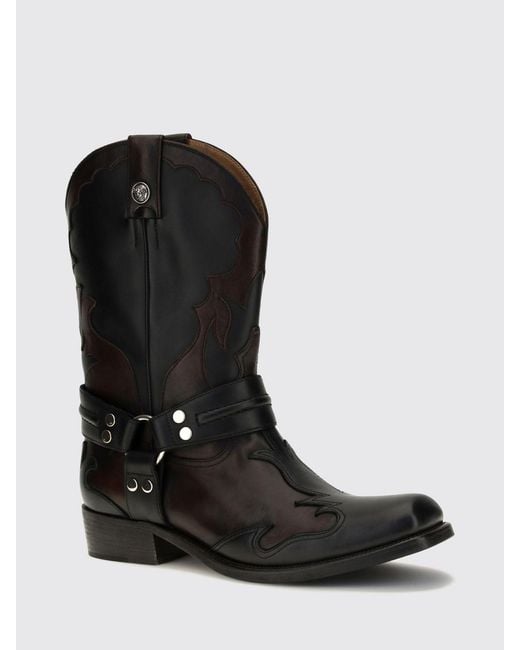 Versace Black Sylvester Texan Boots for men