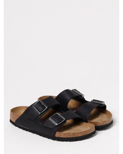 Birkenstock White Arizona Oiled Leather Sandals for men