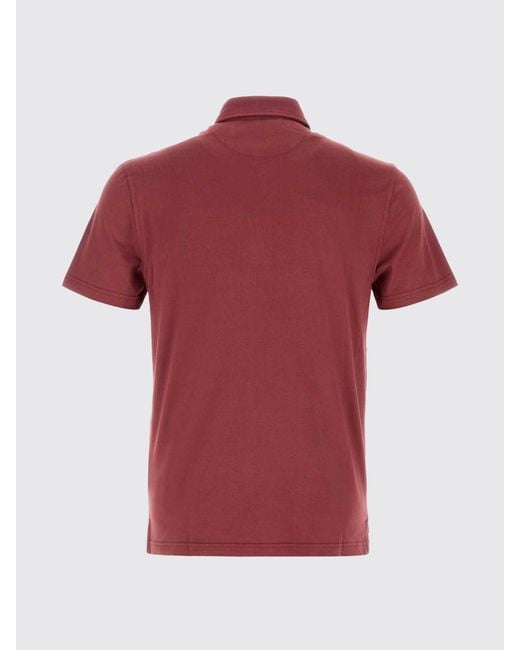 Fedeli Red Basic Cotton Polo Shirt for men