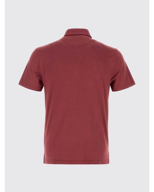 Fedeli Red Basic Cotton Polo Shirt for men