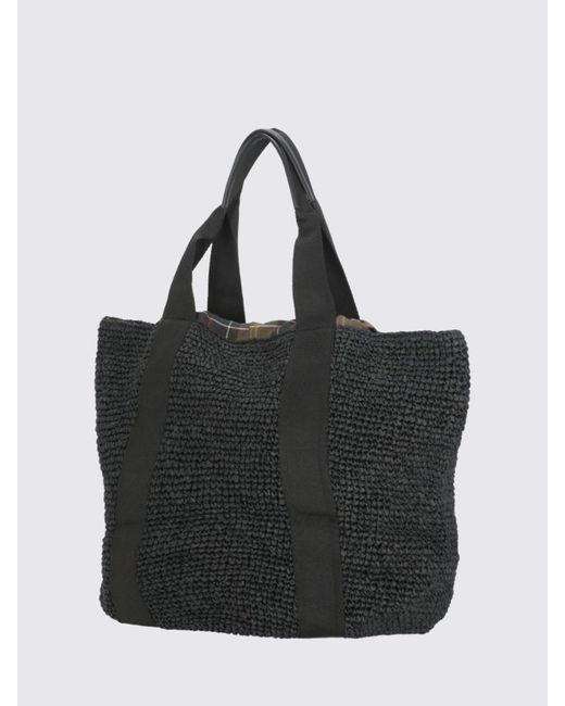 Barbour Black Lily Straw Handbag