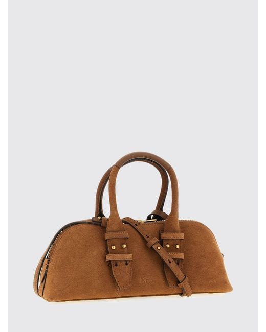 Pinko Brown Escape Suede Bag