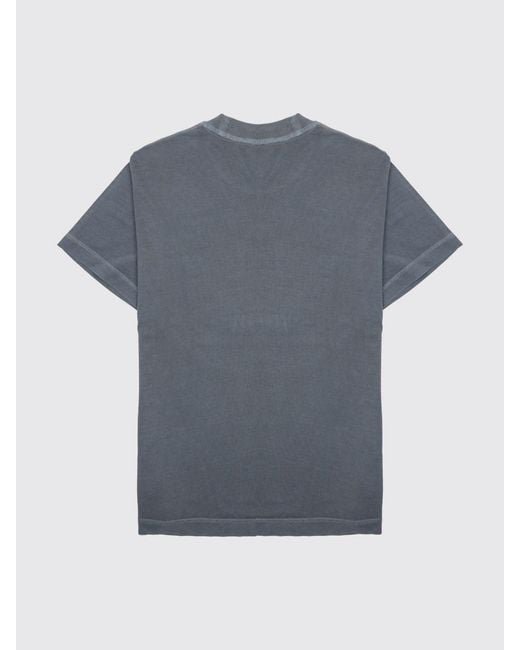 Closed Gray Organic Cotton Crew Neck T-Shirt With Dropped Shoulders for men