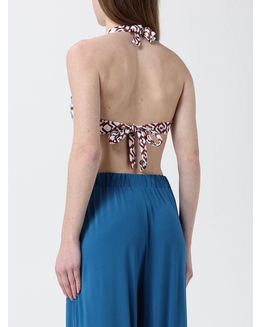 Max Mara Blue Printed Swimsuit