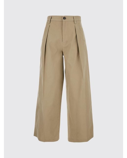 Tela Natural Stretch Cotton Wide-Leg Trousers With Belt Loops