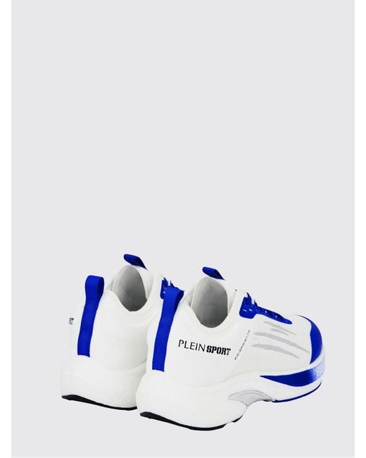 Philipp Plein Blue Ps/Sprint-78 Two-Tone Mesh Trainers With Printed Logo for men