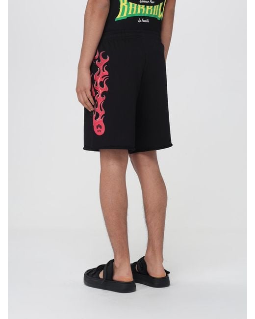 Barrow Black Cotton Jogging Shorts for men
