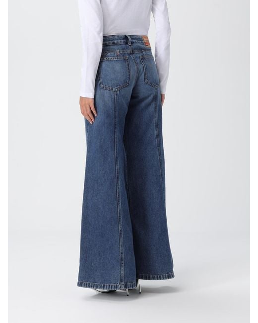 DIESEL Blue Flared Cotton Denim Jeans