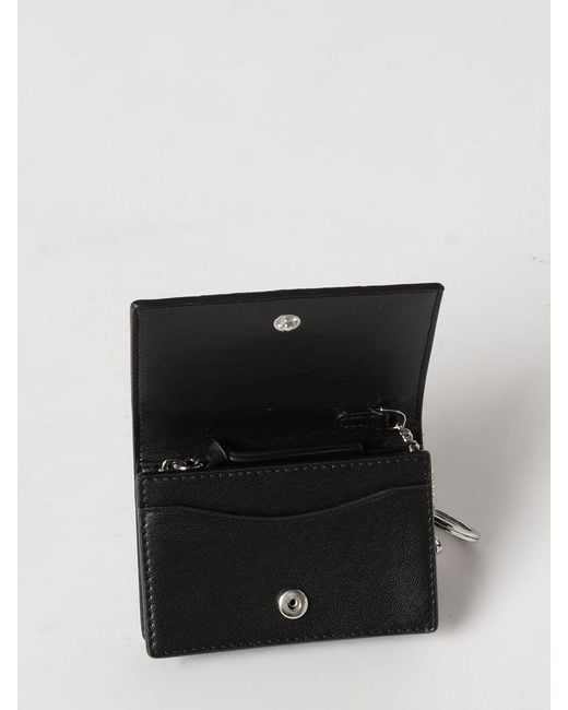 Ganni Black Recycled Leather Wallet With Dog Print