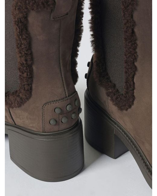 Tod's Brown Flat Ankle Boot