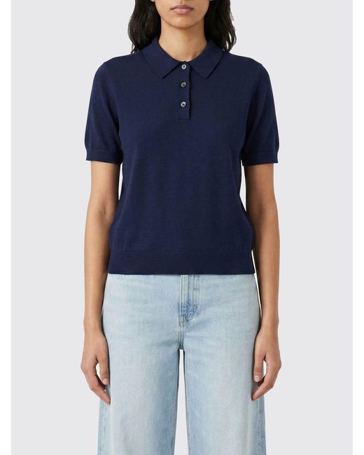 Aspesi Blue Knitted Cotton Polo Shirt