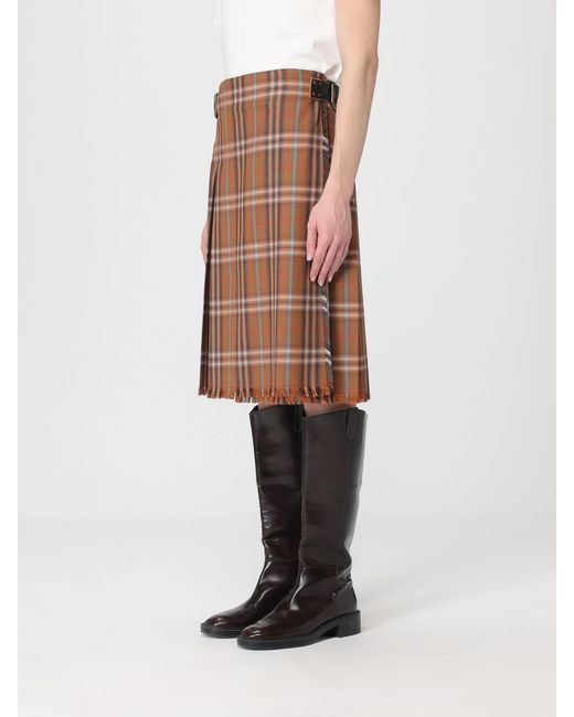 Burberry Natural Check Wool Skirt