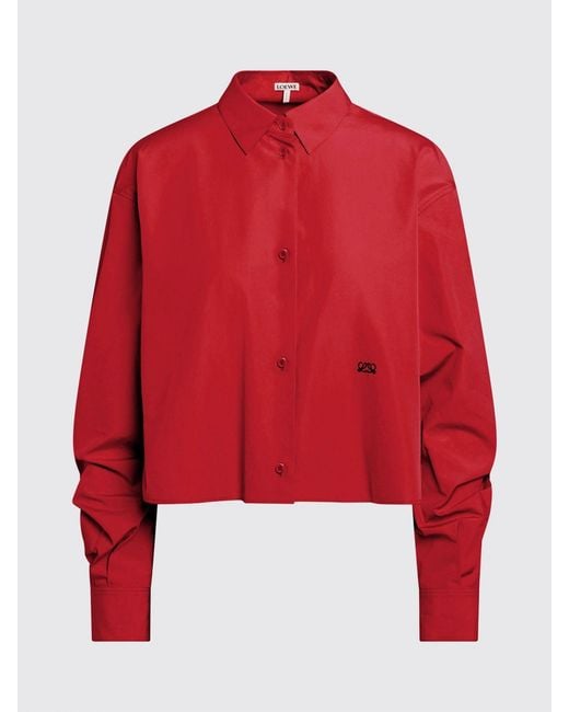 Loewe Red Cotton Poplin Shirt